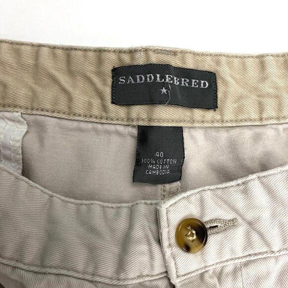 Saddlebred Pleated Men's size 40 Light Beige Chino Shorts - Picture 3 of 3
